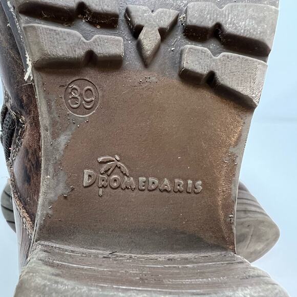 Dromedaris Boots Women's 39 Kara Chocolate Print Leather AJN19 Steam Punk - Picture 8 of 13